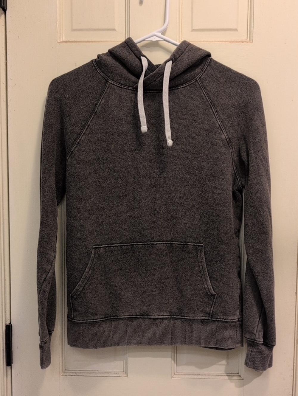 SO Gray Pullover Hoodie with White Drawstrings